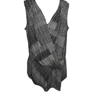 WHBM Cross Over V-Neck Sleeveless Blouse